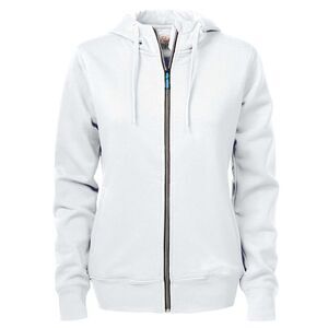 Printer Womens/Ladies Overhead Full Zip Hoodie / White